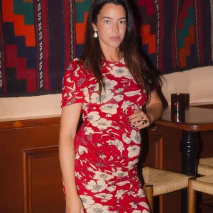 Theodora - Robe Femme Enceinte Capucine Rouge