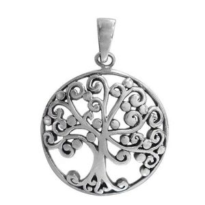 Arbre de vie en spirales, pendentif argent sterling