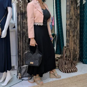 Blazer court avec dentelle