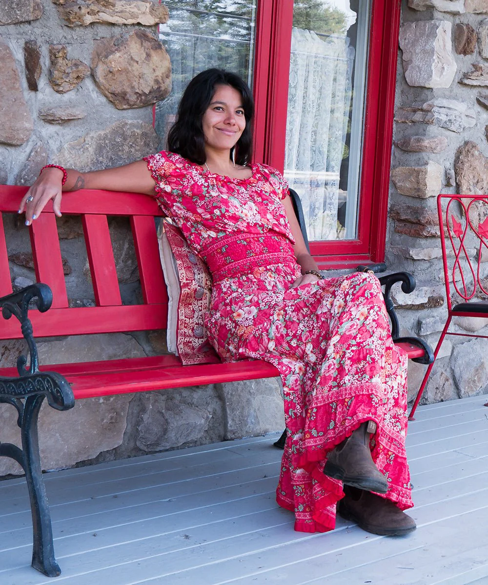 Blouse fleurie avec élastique – Image 3