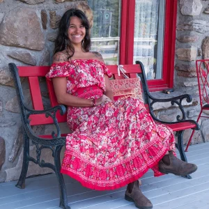 Blouse fleurie avec élastique