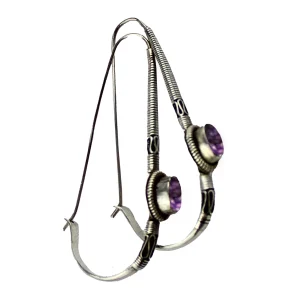 Boucle d'oreille Argent et Améthyste