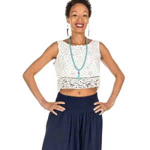 Camisole courte en dentelle