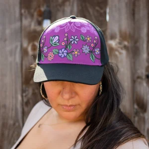 Casquette Fleurs Ojibwe, Art Autochtone