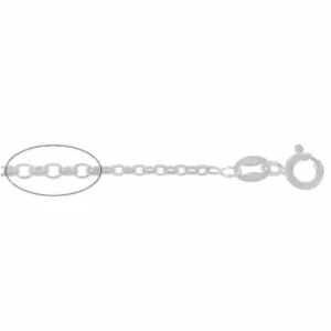 Chaine en argent sterling, coupe ovale, 1.5 mm