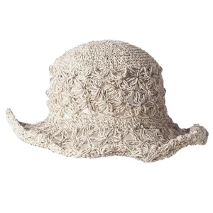 Chapeau en Crochet de chanvre et coton, bordure malléable en fil de fer