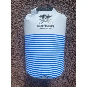 Sac Étanche Drybag 10L – Marinière Navy/Blanc – Surfpistols (Roll-Top)