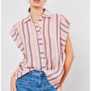 Chemise Sans Manches Rayée