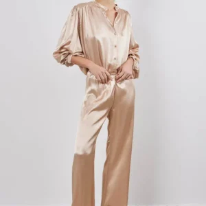 Chemise satin manches longues