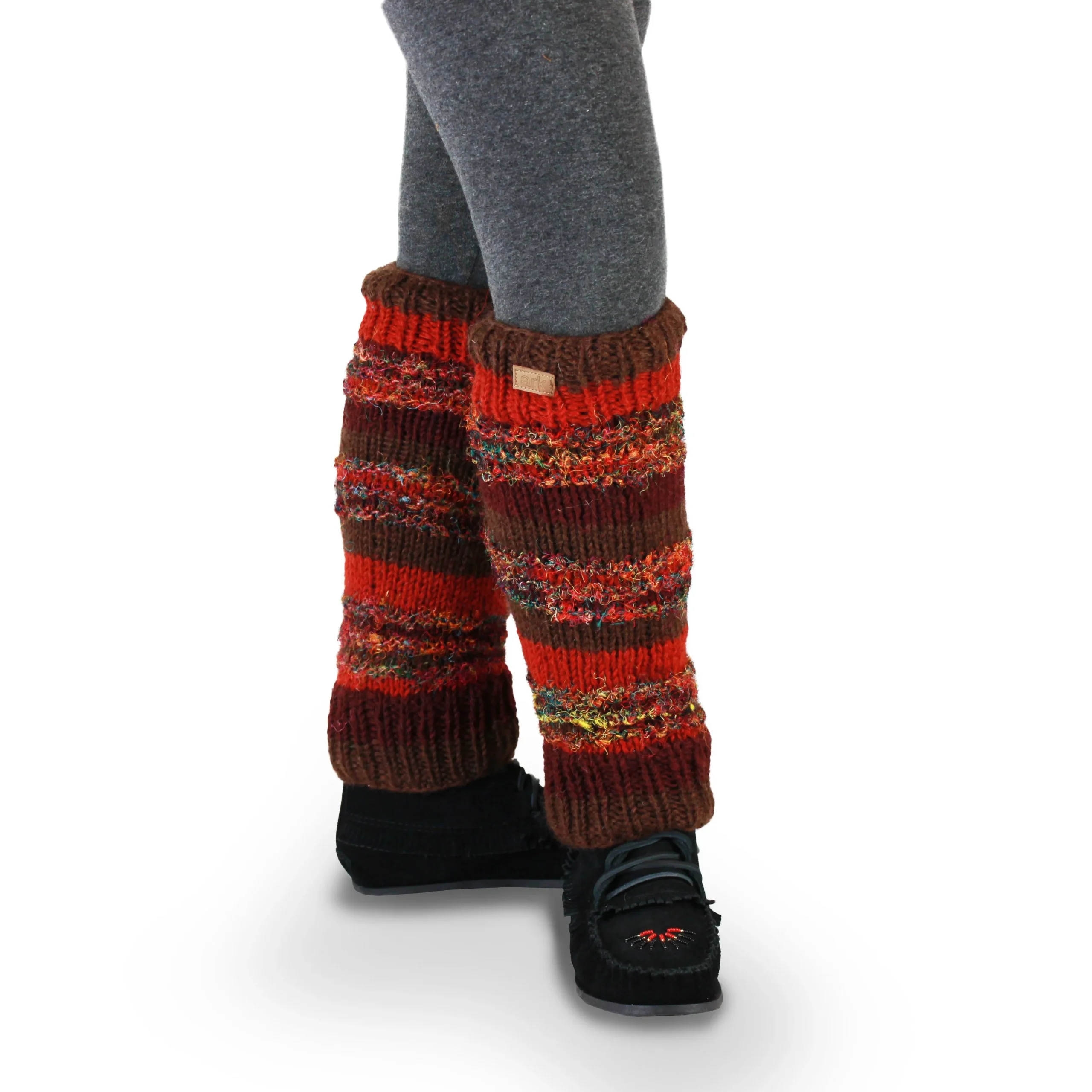 Jambières en laine avec soie recyclée. Leg Warmers. – Image 2