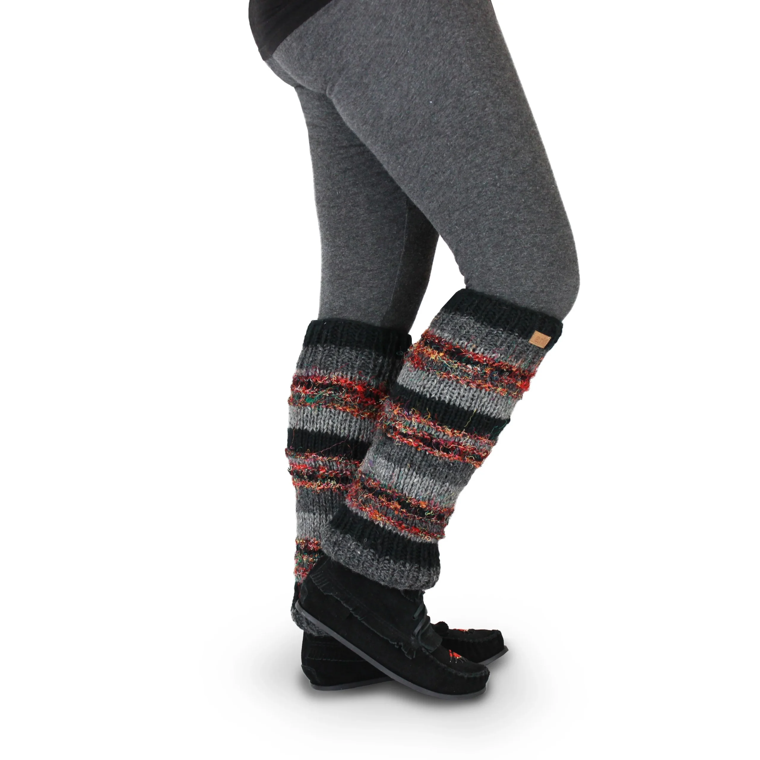 Jambières en laine avec soie recyclée. Leg Warmers. – Image 4