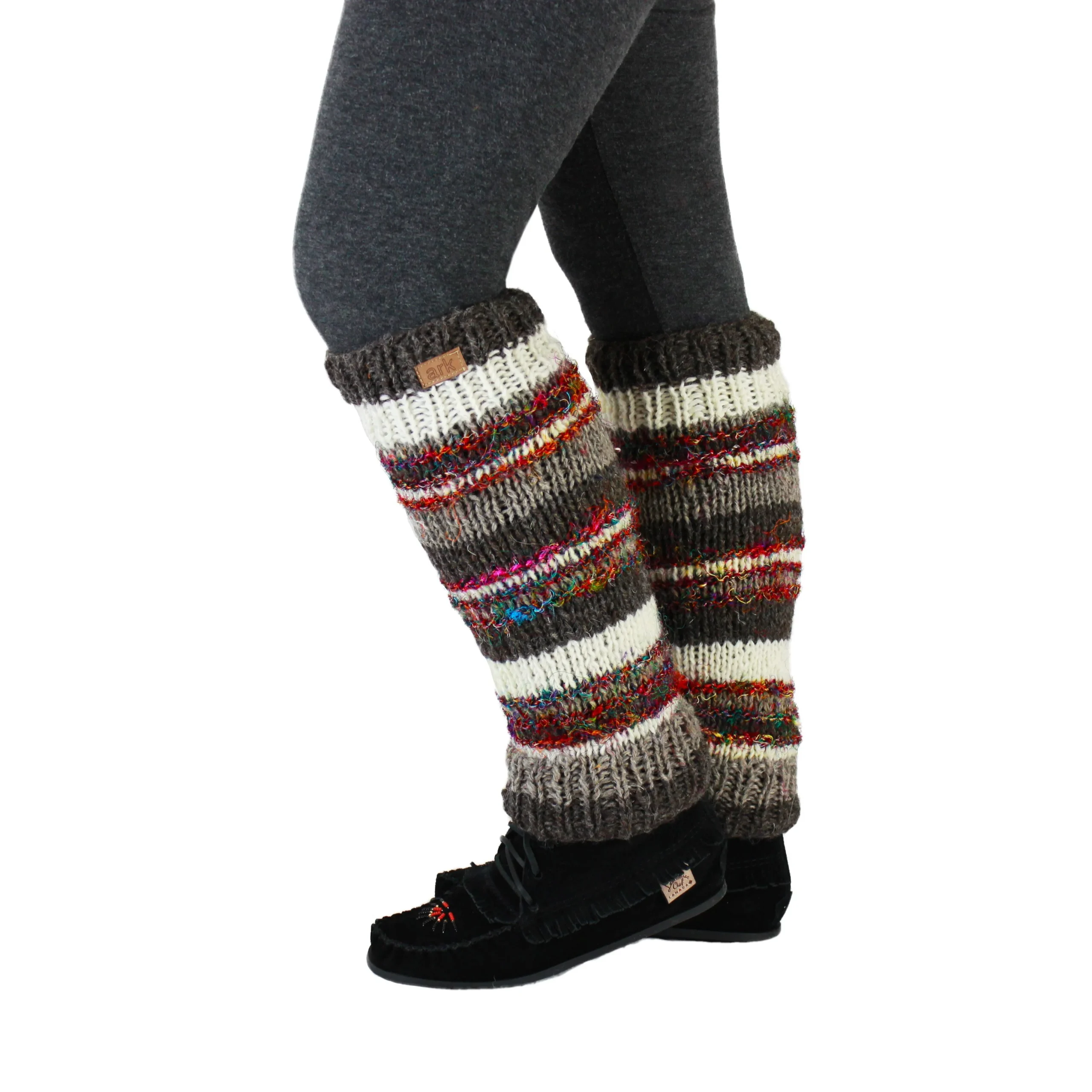 Jambières en laine avec soie recyclée. Leg Warmers. – Image 3