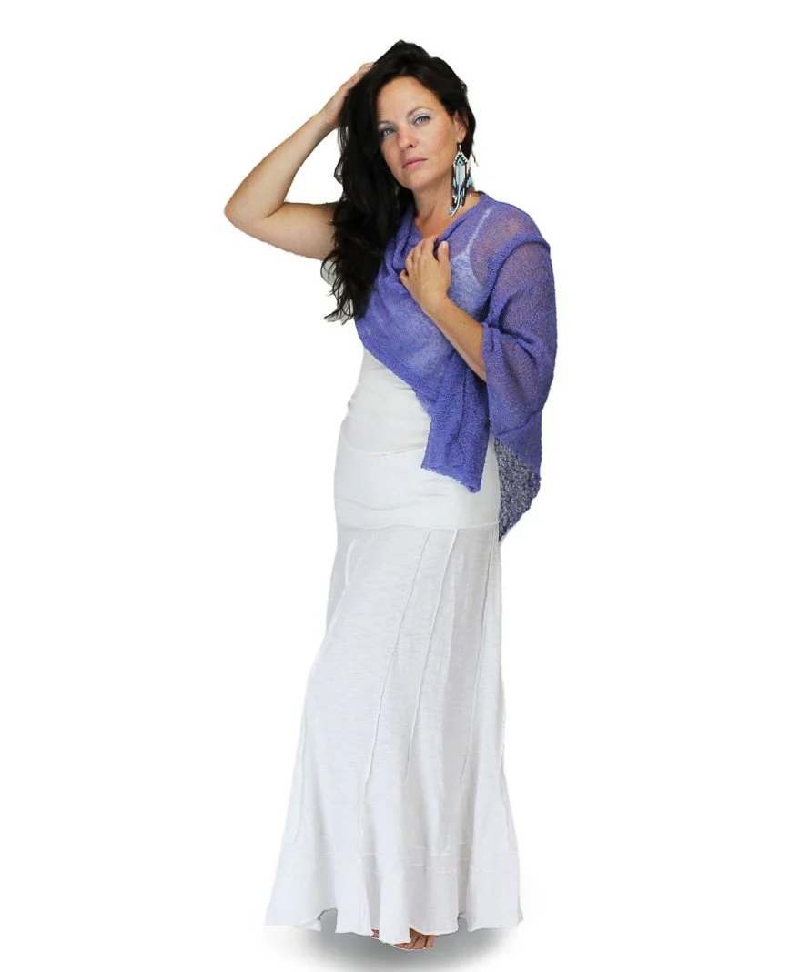 Jupe longue évasée en coton flammé – Image 6