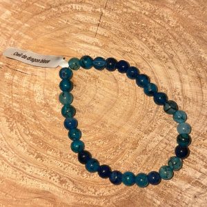 Bracelet pierre œil de dragon bleu T1