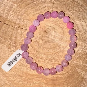 Bracelet pierre œil de dragon rose T2
