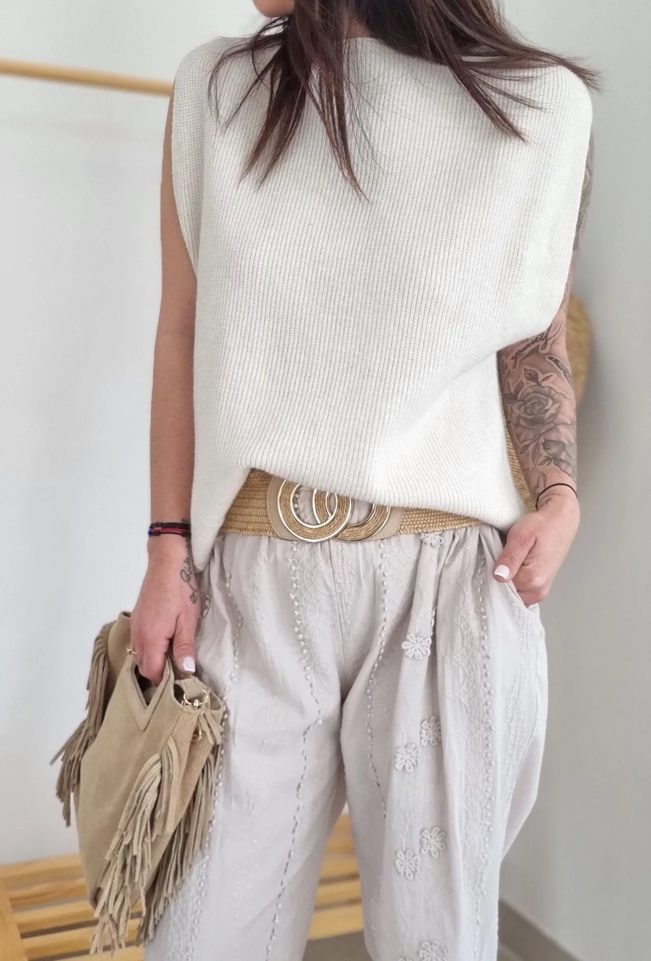 Pull sans manches SISSI Sable – Image 3