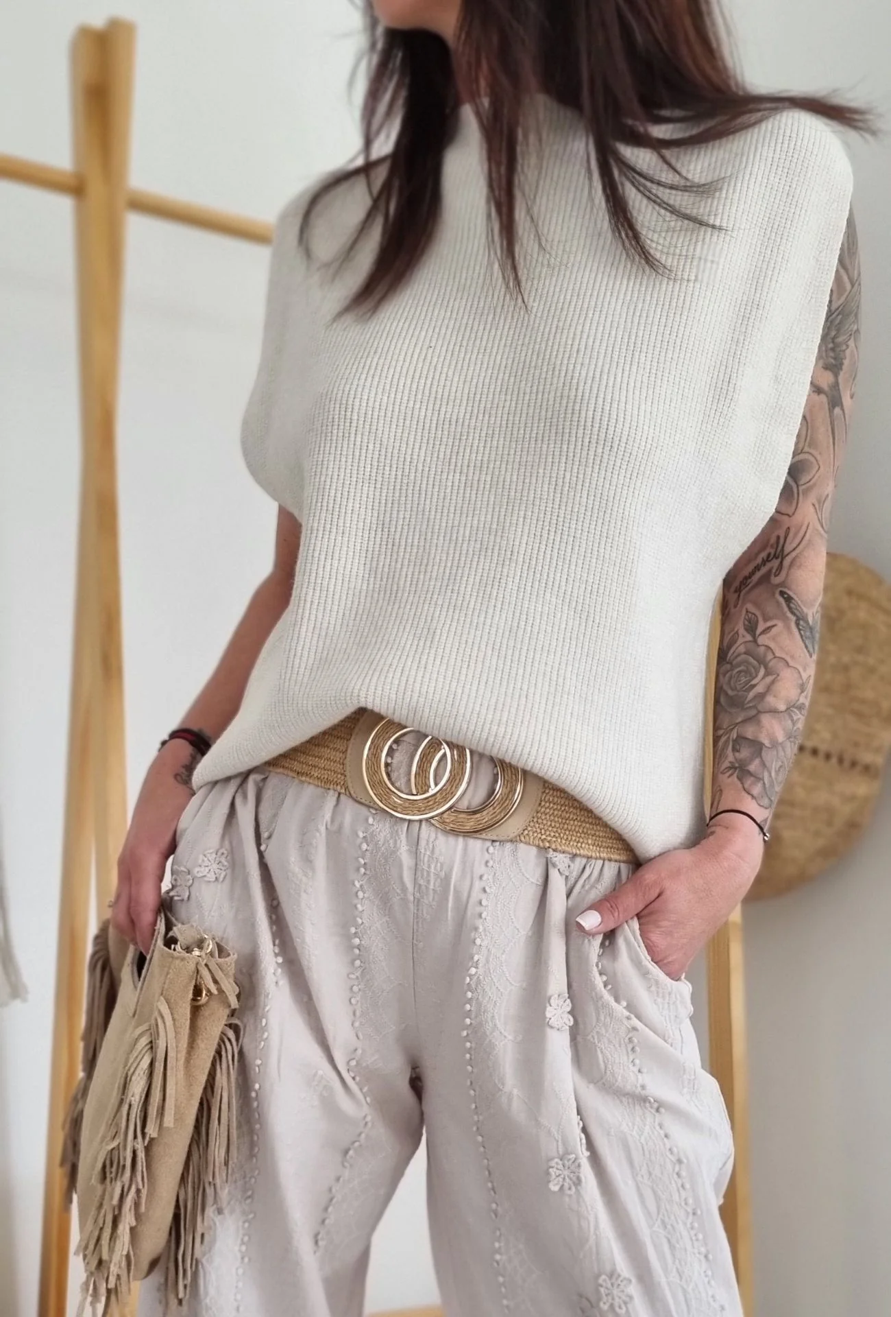 Pull sans manches SISSI Sable – Image 2