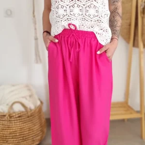 Pantalon fluide NOE rose fushia