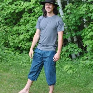 Pantalon cargo 3/4 en coton