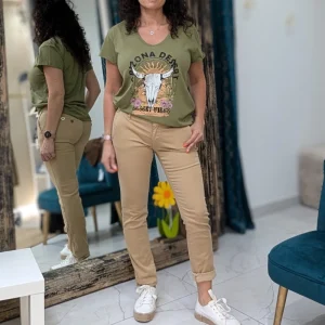 Please pantalon « camel »