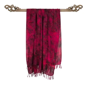 Paréo fuchsia, rouge et violet en Batik