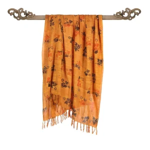 Paréo Jaune minous en Batik