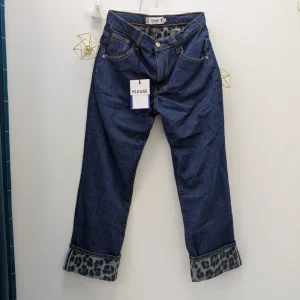 Please jean « revers léopard »