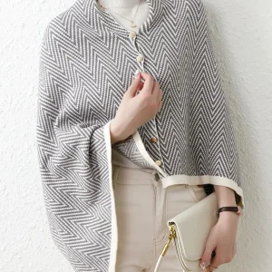 Poncho Boutonné Femme