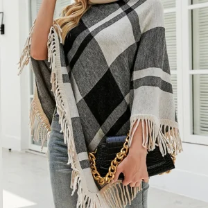 Poncho Femme Avec Col Roulé