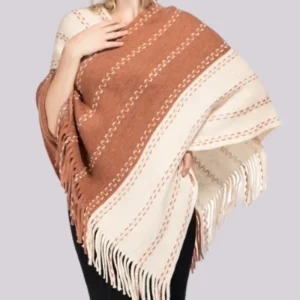 Poncho Femme Marron