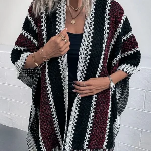 Poncho Femme Noir Chic