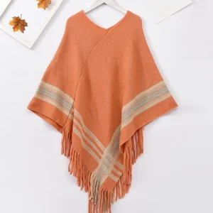 Poncho Femme Orange