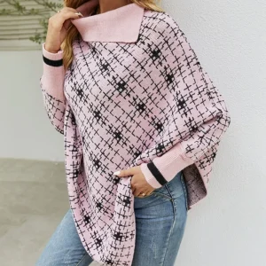 Poncho Femme Rose Pale