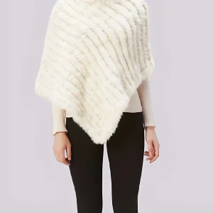Poncho Laine Blanc