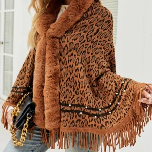 Poncho Léopard Femme