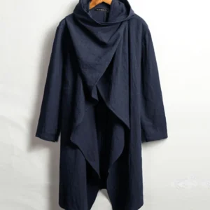 poncho long bleu homme