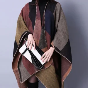 Poncho Ouvert Femme Chaud