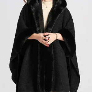 Poncho Plaid Polaire Femme