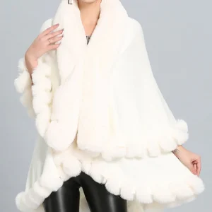 Poncho Polaire Blanc