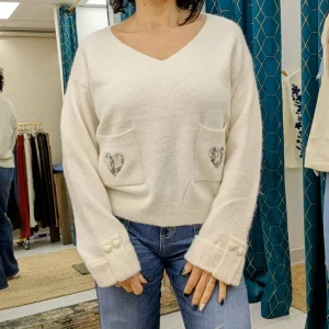 Pull « coeur tweed »