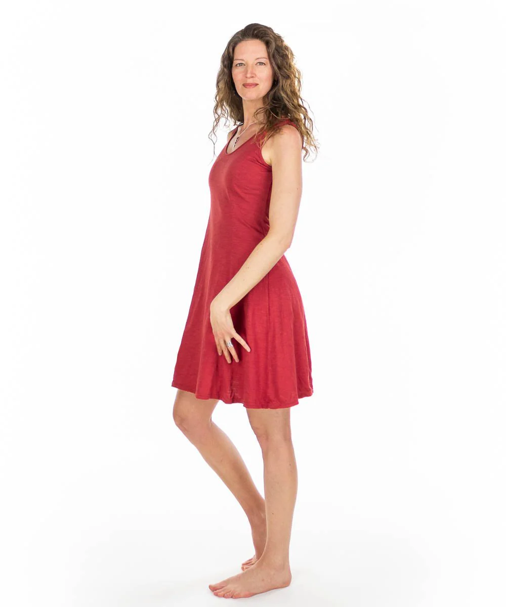 Robe coton flammé à panneaux courte
