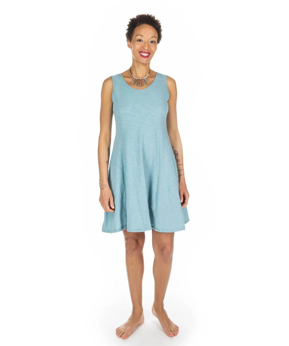 Robe coton flammé à panneaux courte – Image 7