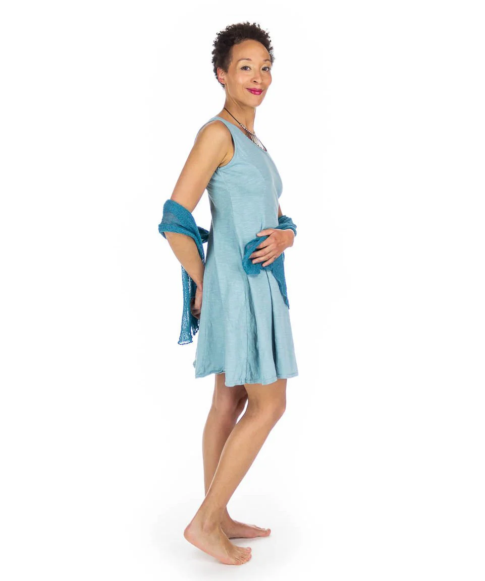 Robe coton flammé à panneaux courte – Image 8