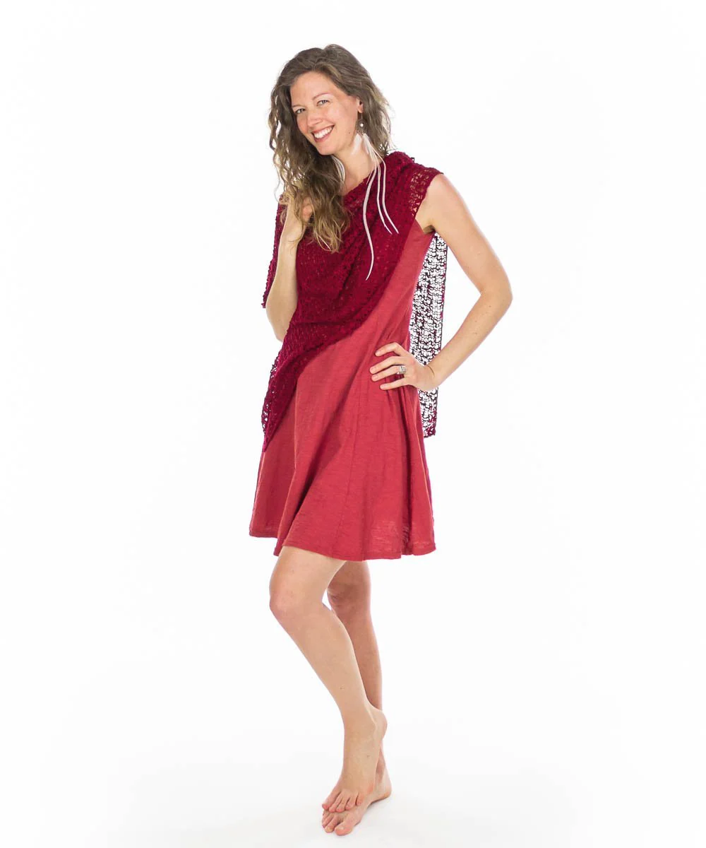 Robe coton flammé à panneaux courte – Image 5