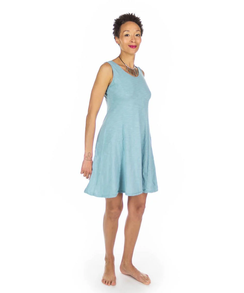 Robe coton flammé à panneaux courte – Image 6