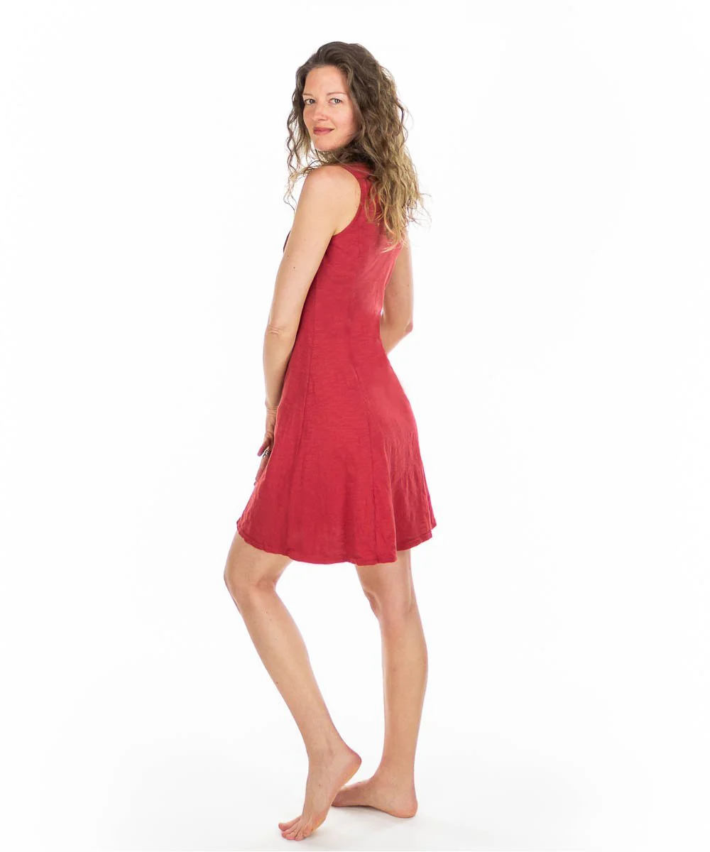 Robe coton flammé à panneaux courte – Image 4