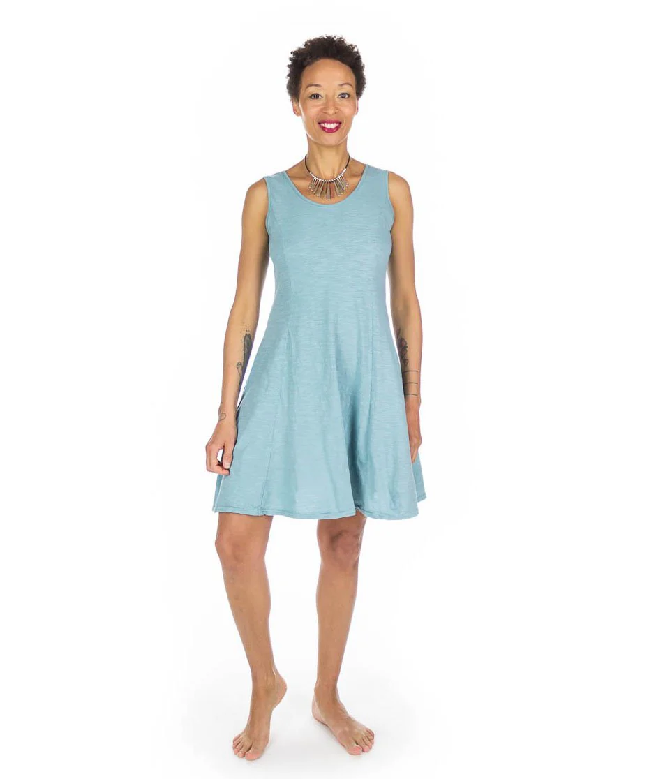 Robe coton flammé à panneaux courte – Image 9