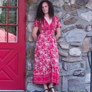 Robe Rouge à boutons