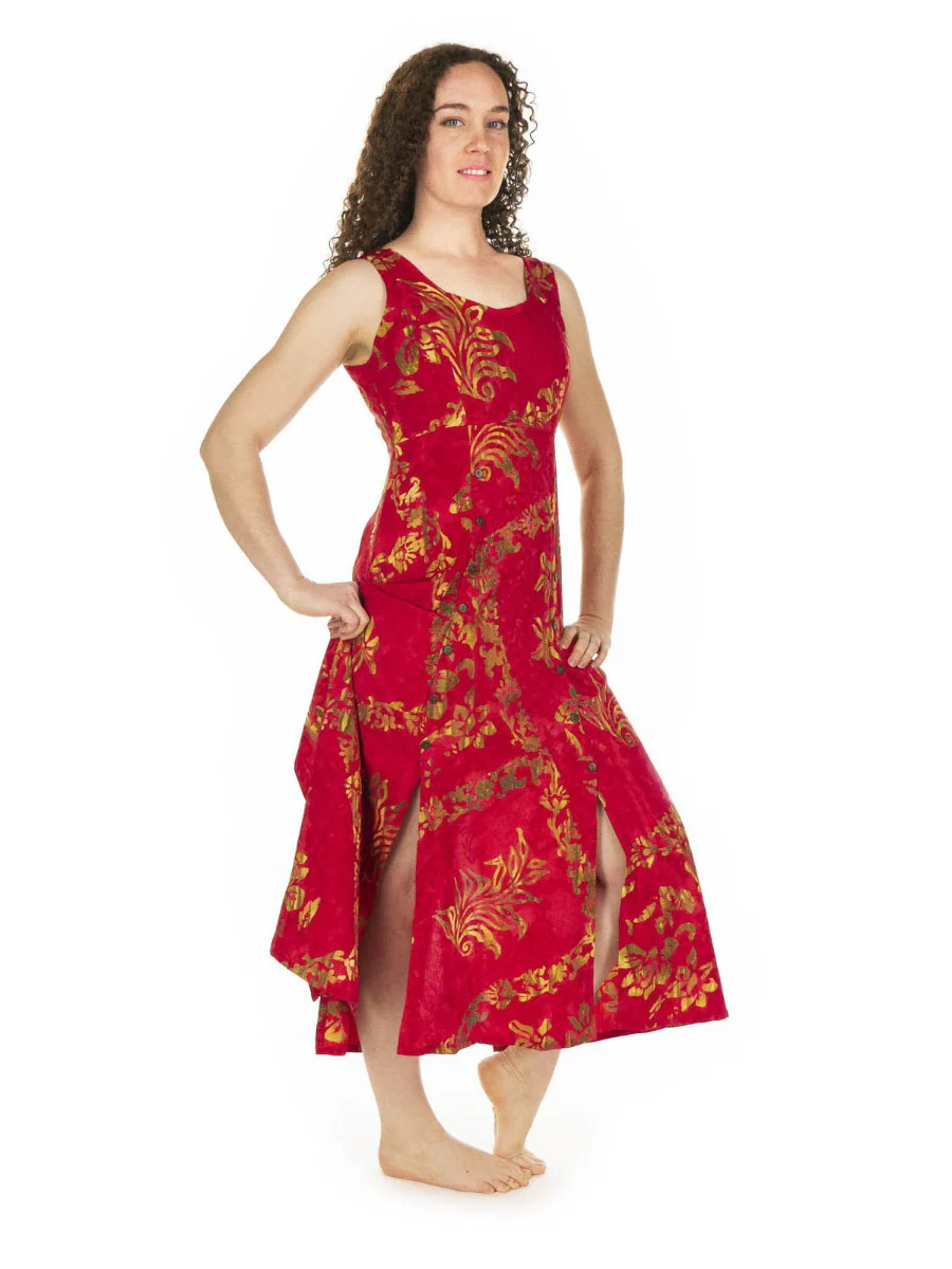 Robe Rouge longue taille haute