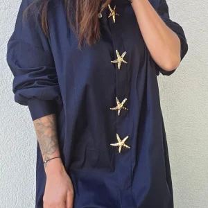 Robe chemise GOLDY bleu marine